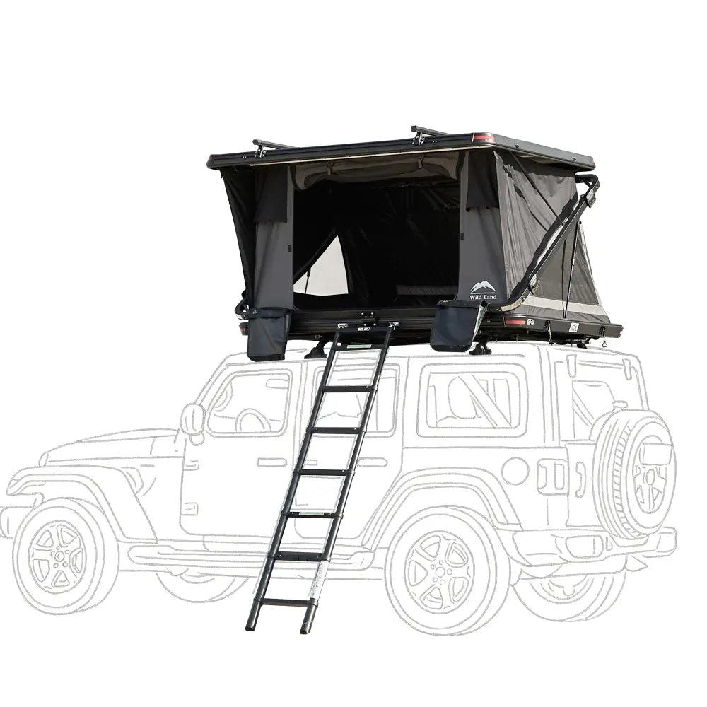 Rock Cruiser Pro uppfällt som ett kilformat hårdskalstält